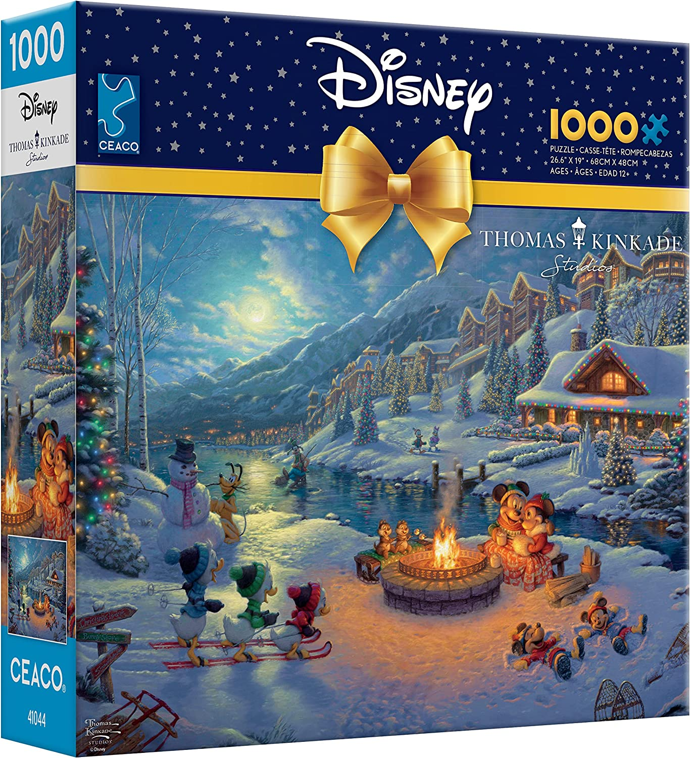 Ceaco - Thomas Kinkade - Disney Dreams Collection - Holiday - Mickey and Minnie Christmas Lodge - 1000 Piece Jigsaw Puzzle image number 5