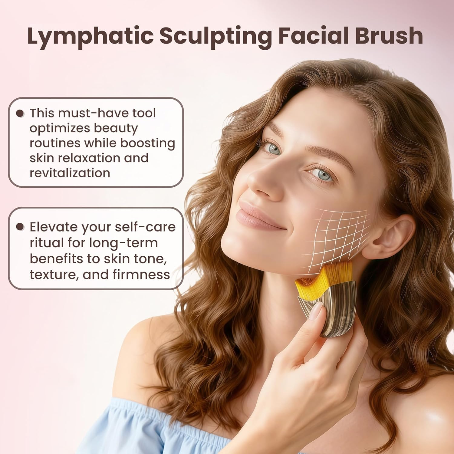 2Pcs Lymphatic Brush for Face, Lymphatic Drainage Brush, Lymphatic Contour Face Brush, Ergonomically Designed to Precisely Fit the Skin, Used for Facial, Chin and Jawline Carving Lymphatic Drainage Massages and Fatigue Relief image number 5