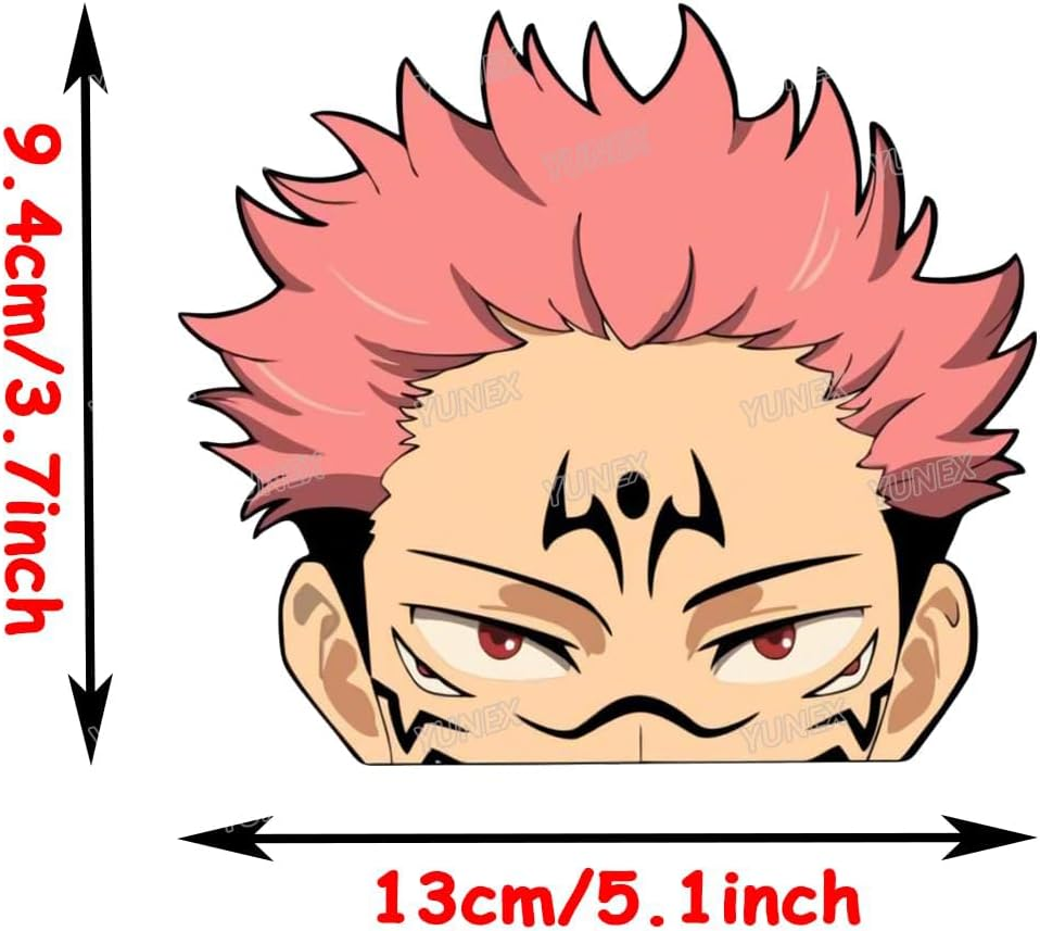 YUNEX 5.1 Inch Cool Man Anime Peeking Car Window Decal Bumper Trunk Laptop DIY Decoration Motorcycle Surfboard Vinyl Wrap Stickers image number 2