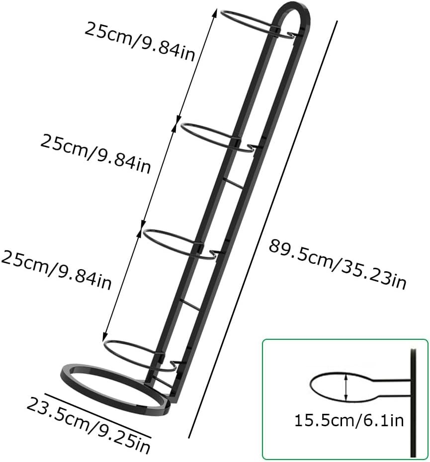 4-Tier Vertical Ball Rack, Folding Soccer Ball Storage Rack Holder, Vertical Ball Rack for Basketball, Movable Ball Sports Equipment Storage Rack,Removable,For Basketball, Volleyball, Rugby Storag image number 2
