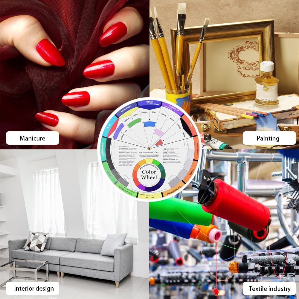 3 Pieces Creative Color Wheel, Pocket Guide on Color Mixing, Art Class Teaching Tool Color Wheels for Makeup Blending Board Chart Color Mixed Guide Mix Colours (9Inch) image number 3