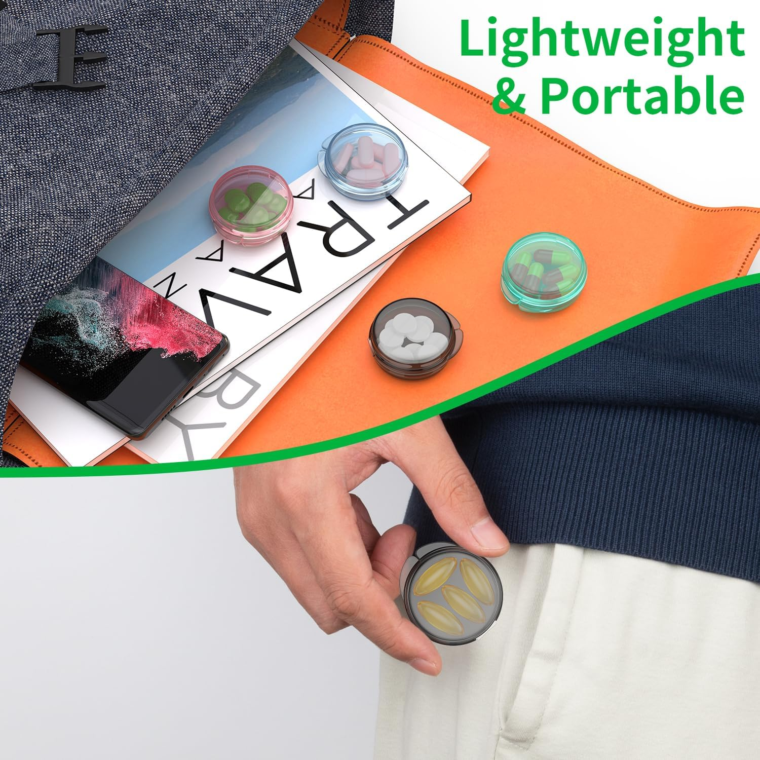 Small Pill Box, (4 Pack) Travel Pill Case Portable Daily Pill Organizer Mini Medicine Storage Container for Pocket Purse Cod Liver Oil Storage Box Earplug Case image number 1