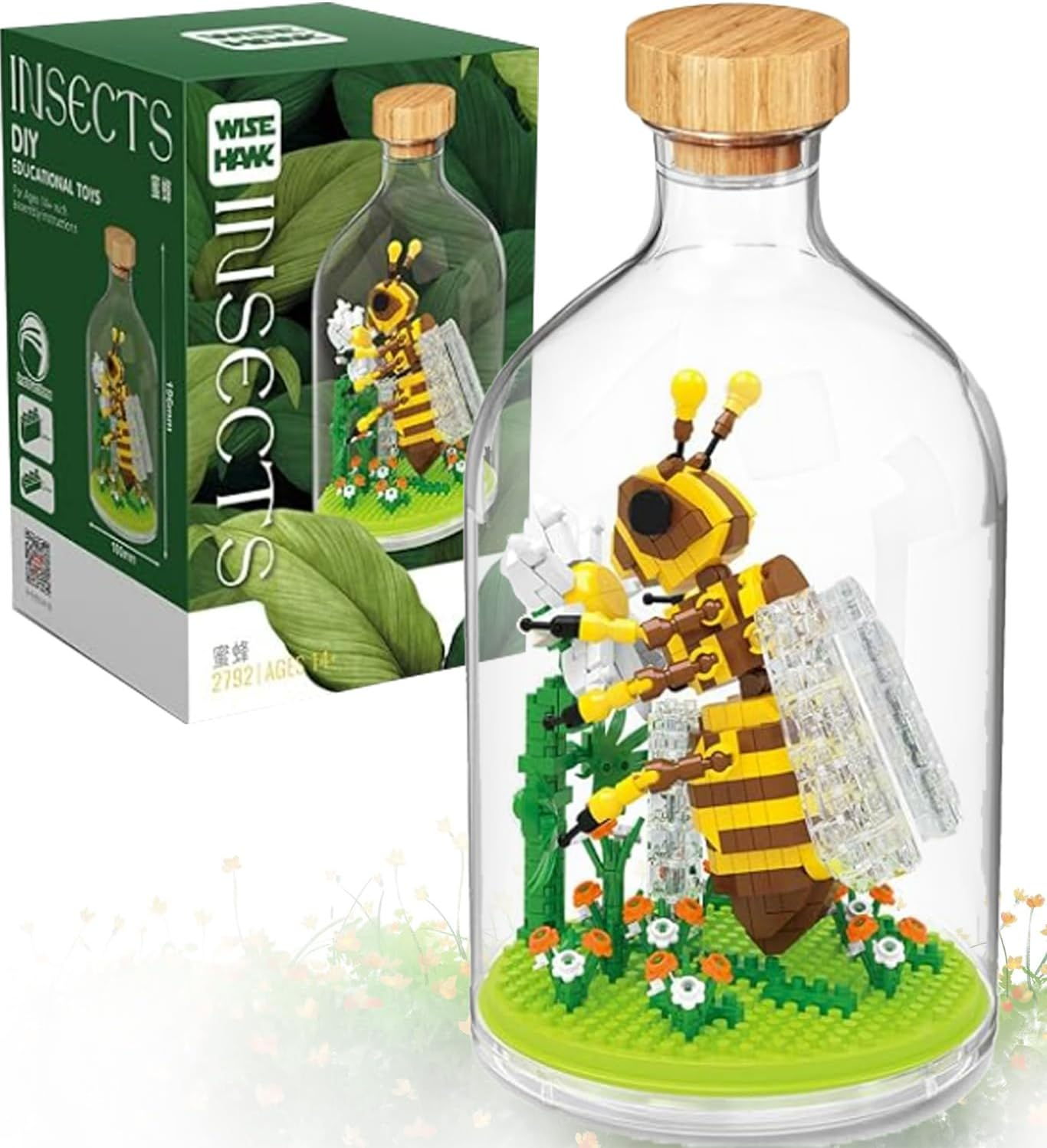 Bee Insect Building Set with Plastic Bottles, Botanical Collection for Nature Lover, Creative Gifts for Woman Kids Age 8+ on Birthday Mother'S Day(384 Pcs) image number 5
