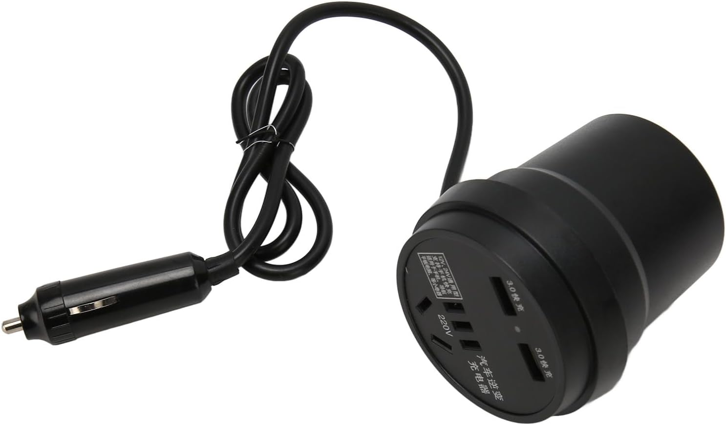 150W Car Inverter Converts DC 12V 24V to AC, 2 QC3.0 Fast Charging Ports, for Road Trips, Outdoor Offices, Camping