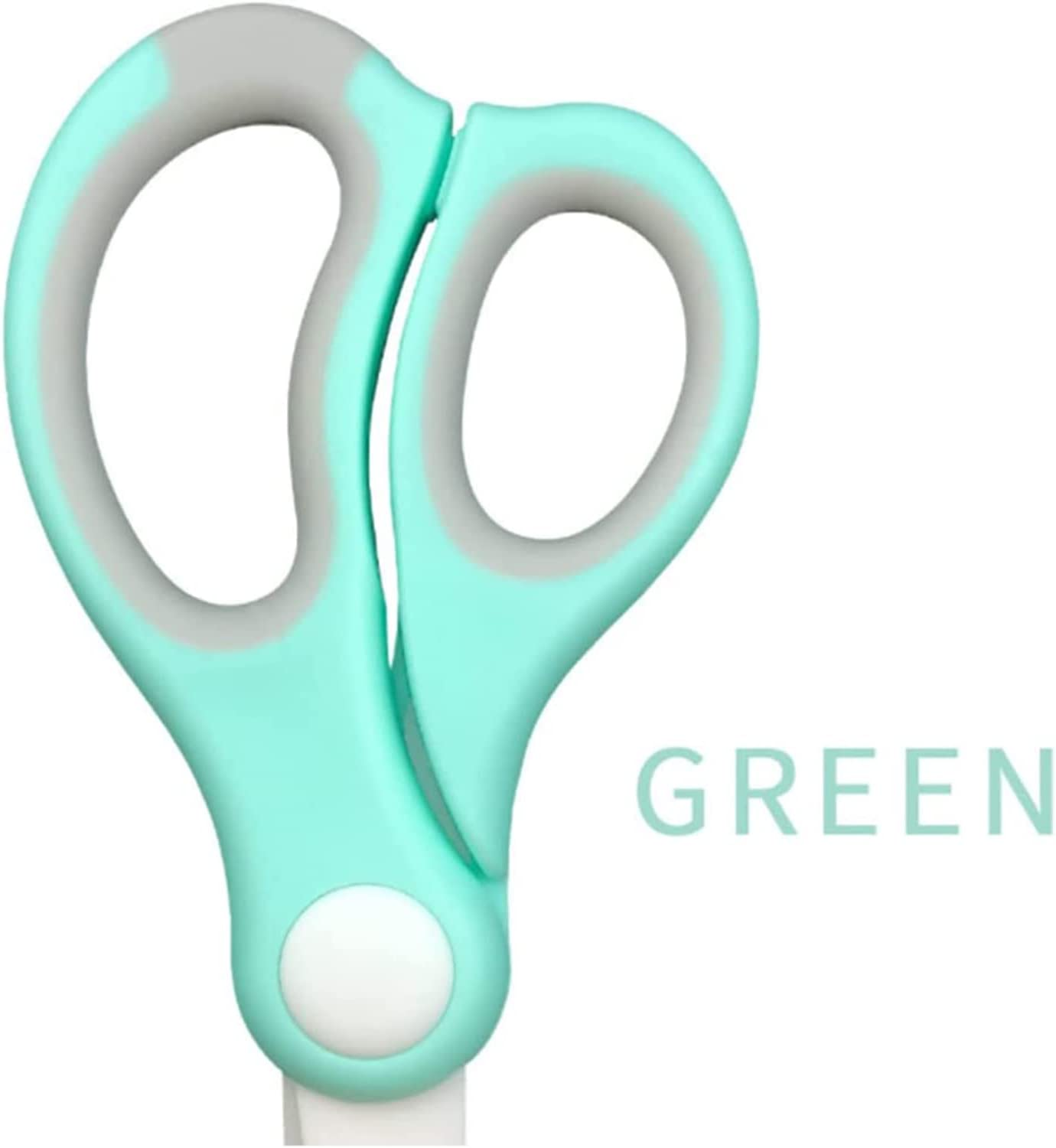 Portable Ceramic Baby Food Scissors Shears with Cover and Travel Case,Ceramics Shear Drop-Resistance Baby Safety Kids Food Feeding Accessories Scissors Tableware Household Tool (Green) image number 5