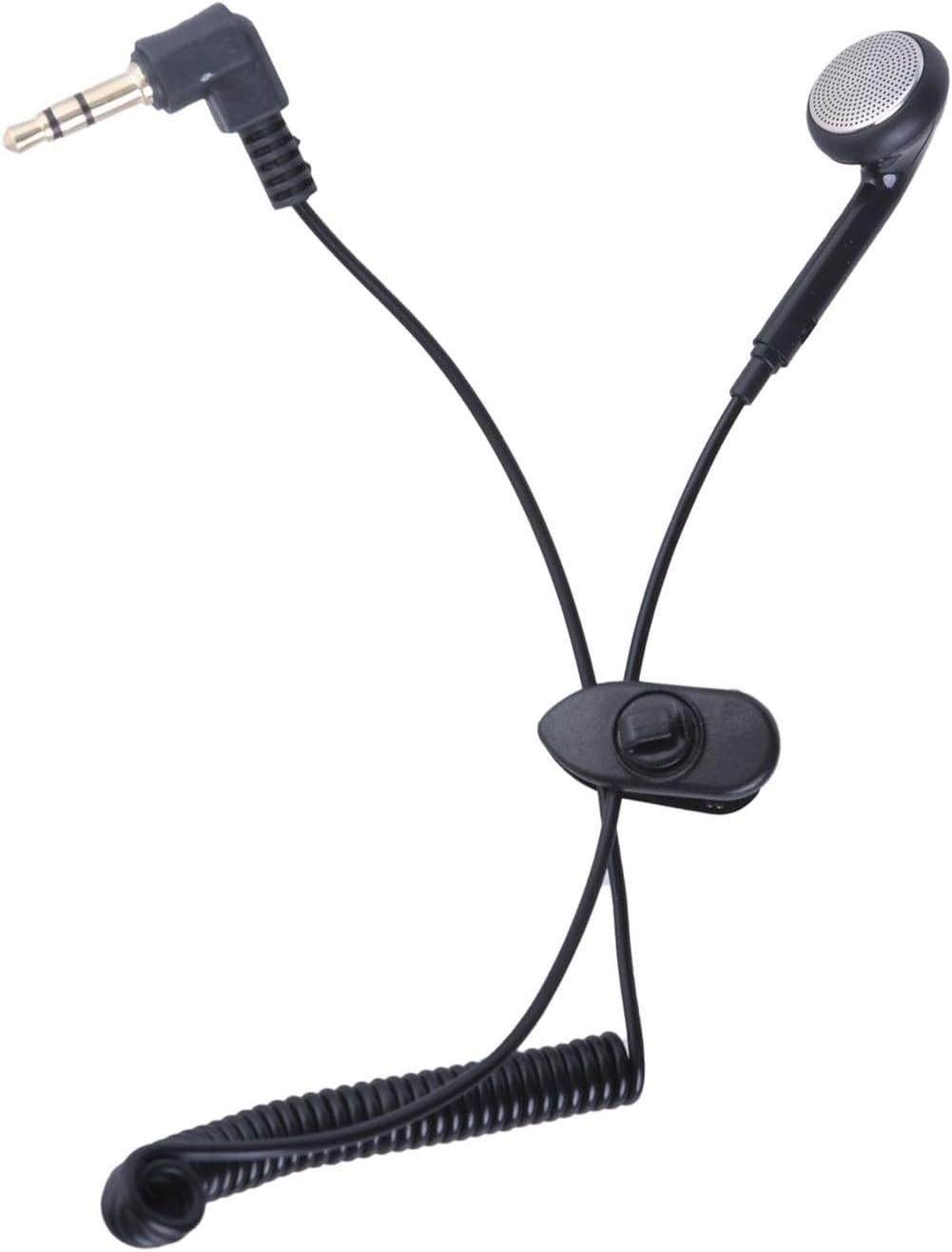 3.5Mm Single Side Earphone Spring Coiled Cable Mono Loved Ear Earphones with Clip and Sponge Cover for Sports image number 2