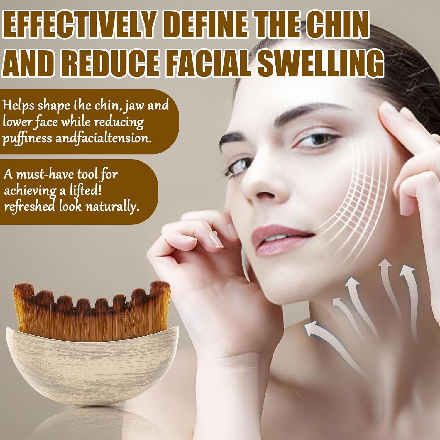 Lymphatic Contour Face Brush,Dry Brushing Face Brush,Lymphatic Drainage Massager for Face Chin & Jawline Sculpting and Relieve Fatigue image number 2