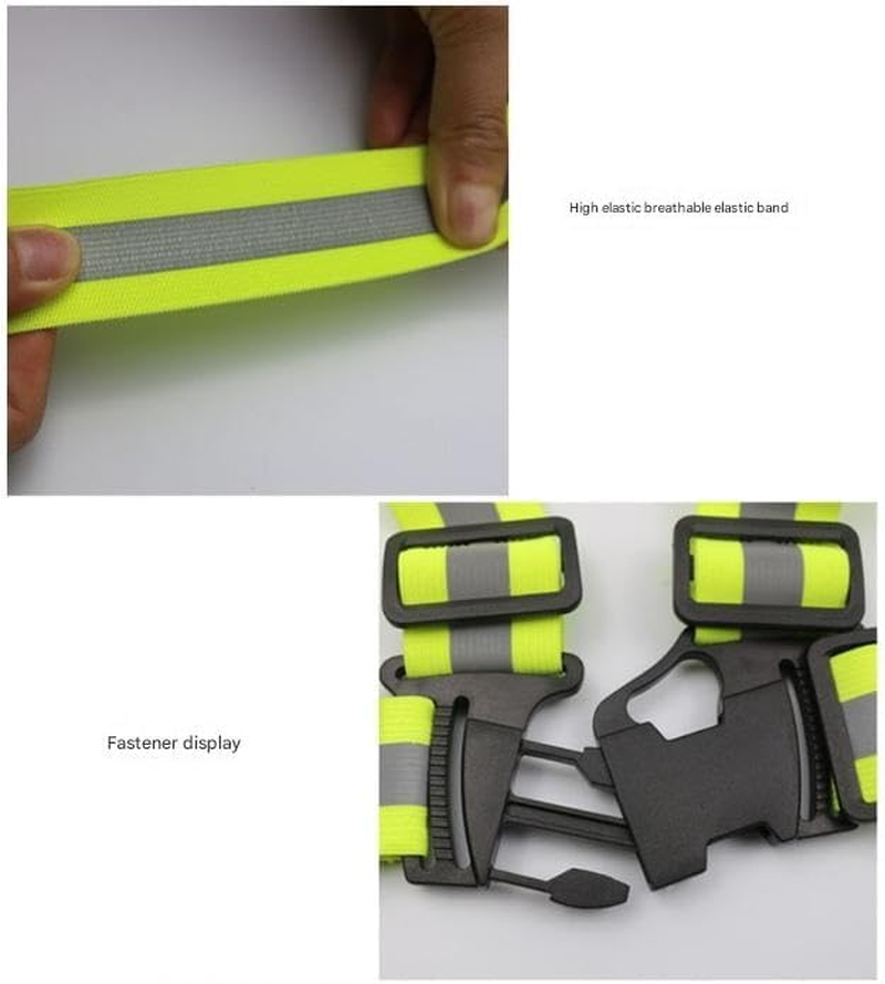 2 Pieces High Visibility Reflective Vest - Safety Reflector Strips Bands - Reflective Running Gear for Men and Women for Night Running image number 4