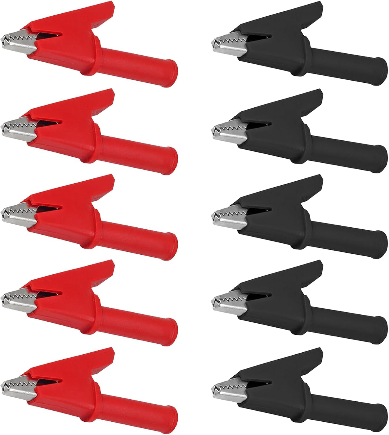 DIANN 10Pcs Alligator Clips Full Insulated Crocodile Clips with 4Mm Socket Banana Jack Copper Test Clamp Wire Clip 30A for Electric Testing image number 4