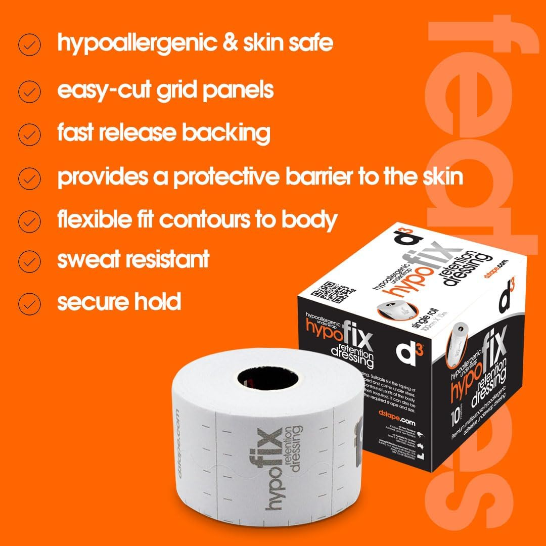 D3 Hypo Fix 50Mm X 10M (1 Roll) Hypoallergenic Underwrap Retention Dressing Fixation Tape Medical Dressing Adhesive Sports Wound Fixing Tape image number 6