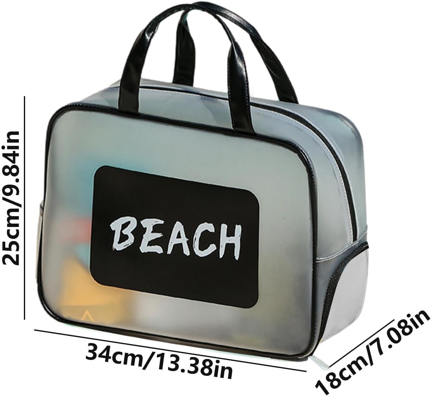 Beach Tote Bag - Portable Pool Tote,Large Capacity Organizer Travel Handbag with Wet and Dry Separation Design for Beach, Sports, Swimming, Spa image number 3