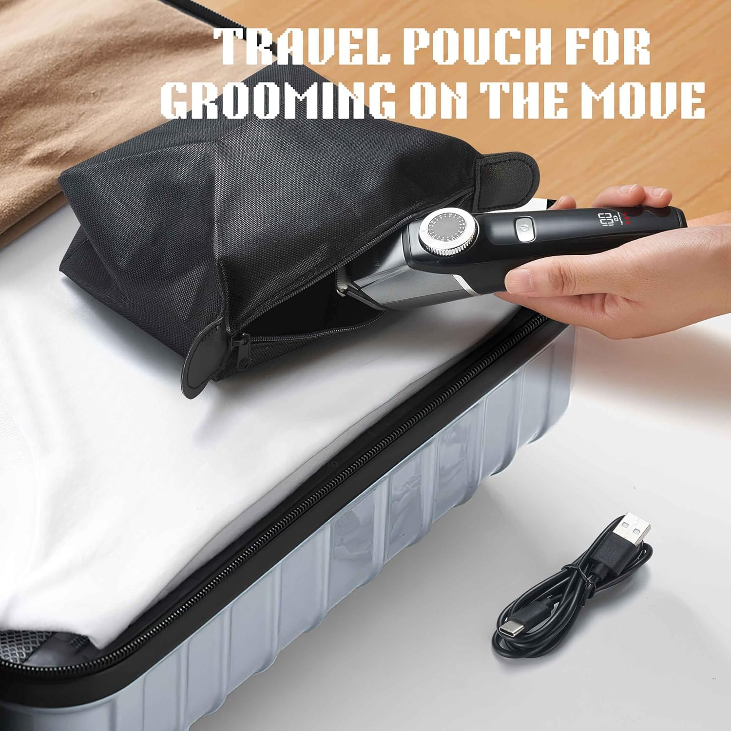 Barberboss Men'S Trimmer Waterproof 3 in 1 Hair Trimmer Hair Beard Nose Hair Trimmer with Adjustable Rotary Knob, LED Display and USB Charging Kit for Men image number 4