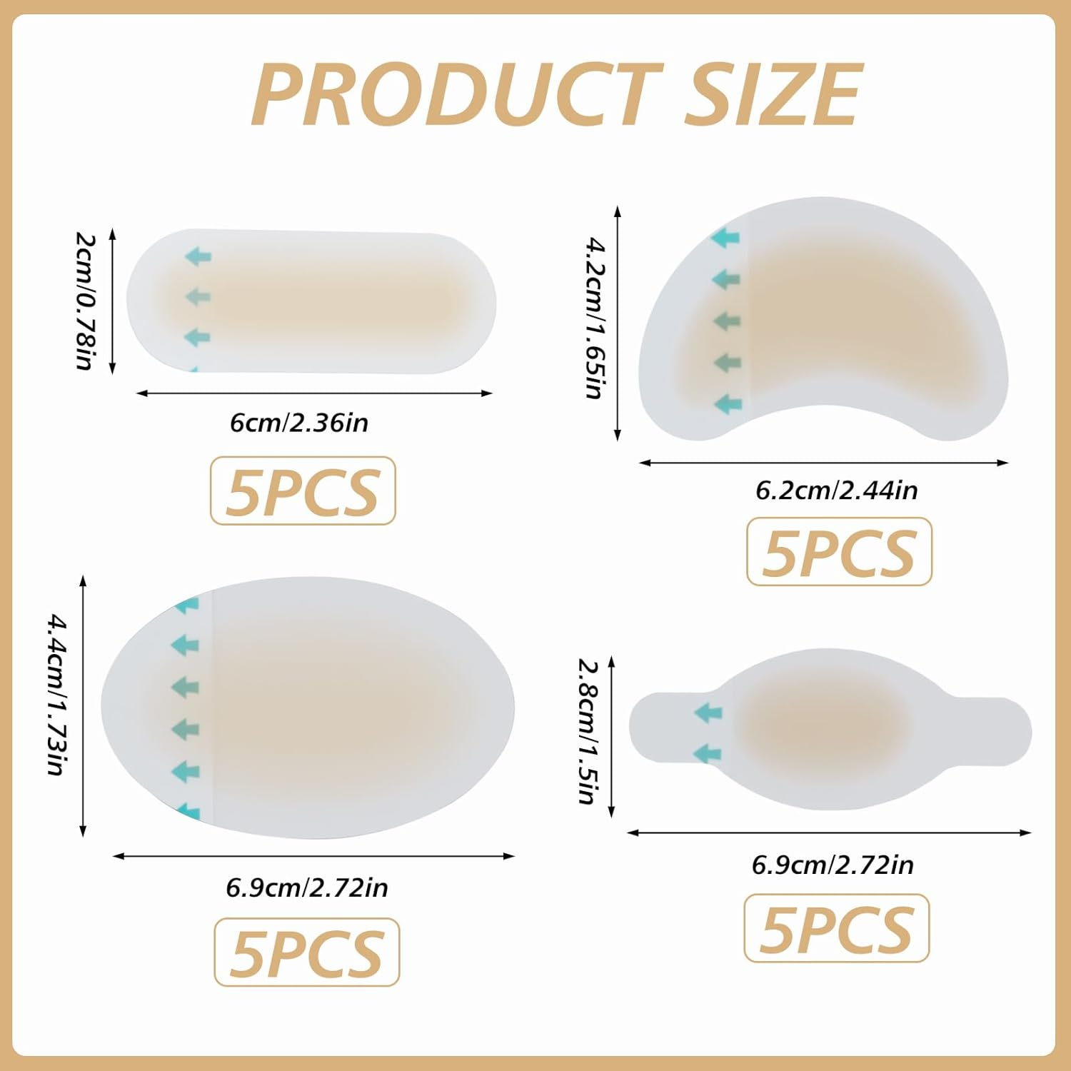 20 Pcs Hydrocolloid Gel Blister Plasters, Invisible Waterproof Blister Band Aid for Feet, Advanced Cushioning Protection for Heel, Toe, Forefoot to Prevent Shoe Rubbing & Blisters from Walking, Hiking, Running image number 2