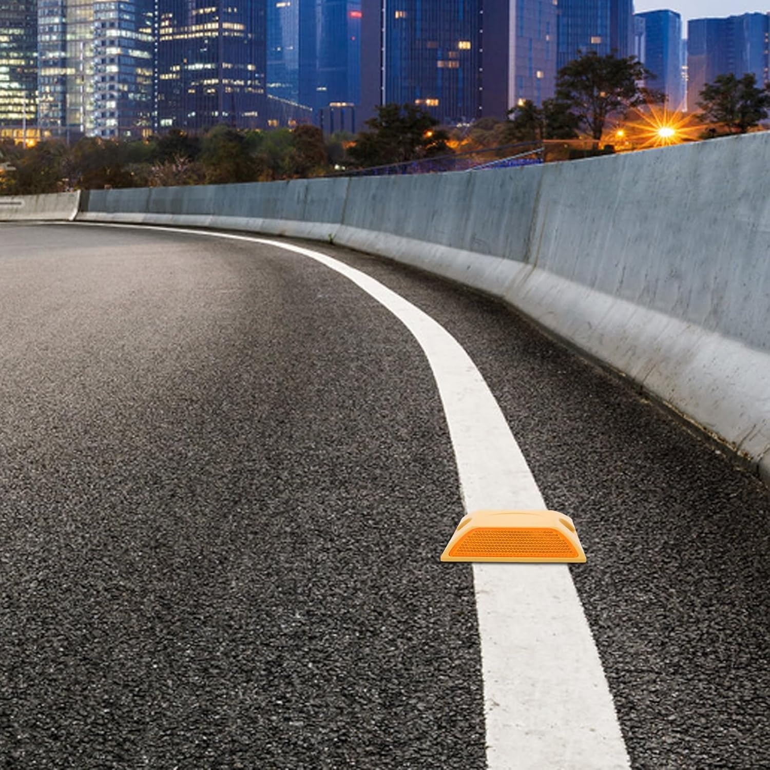 ULTECHNOVO Road Reflectors Pack of 8 | 4 by 4 Inch Street Pavement and Asphalt Stud Markers | Great for Speed Bumps, Sidewalks, Pedestrian Crossings, Freeways and Driveways | Industrial Grade Material