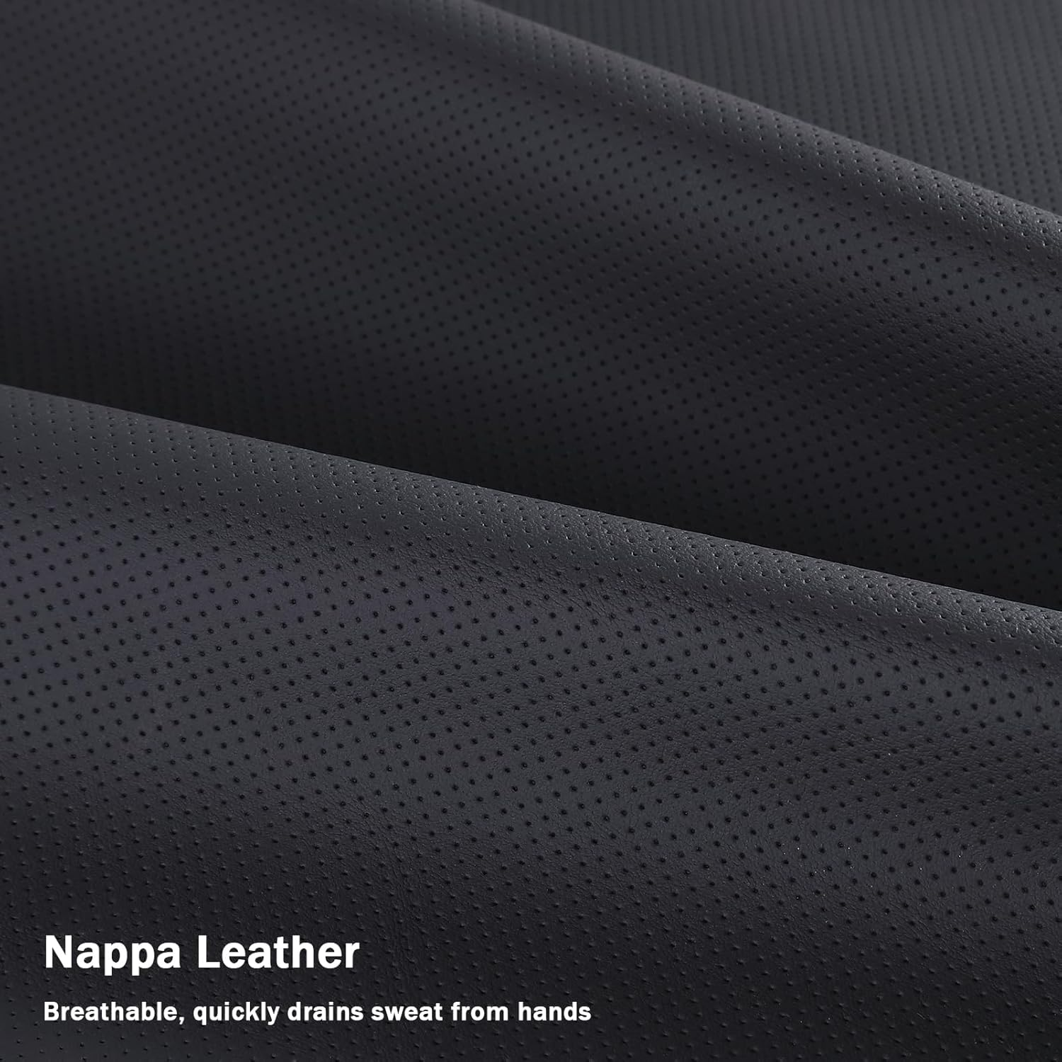 Steering Wheel Cover for Tesla Model 3 2024-Present Highland/Tesla Model Y Juniper 2025-Present, Leather Steering Wheel Cover for Tesla Model 3 Highland/Y Juniper Accessories, Black image number 5