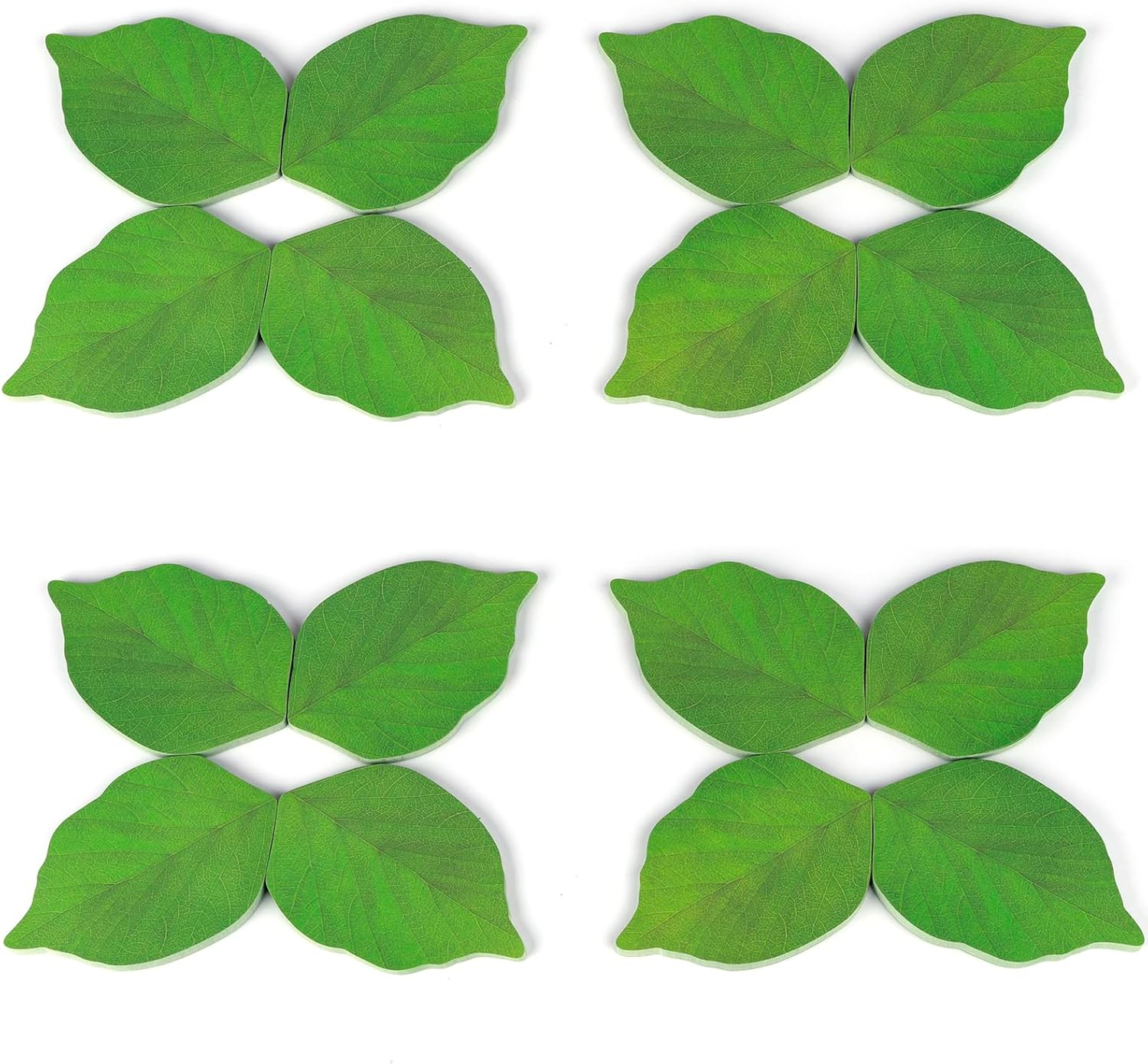800-Sheet Leaf Sticky Notes, 50 Sheets/Pad X 16 Pads - Green Paper Notes with Leaf Stickers