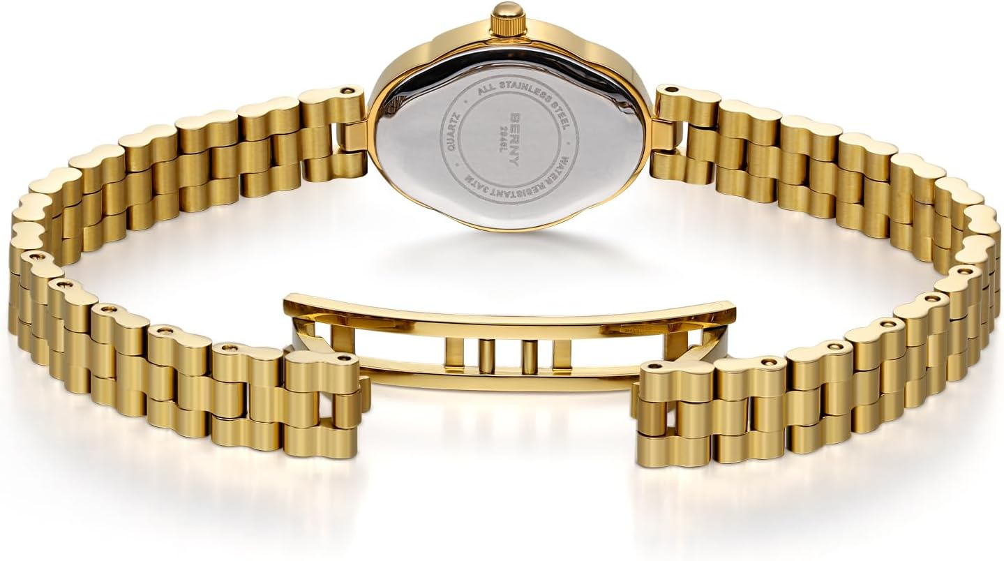 BERNY Watches for Women Gold Watch for Women Gold Watches for Women Dainty Ladies Quartz Watch 3ATM Waterproof Fashion Female Wristwatch Luxury Bracelet Watches image number 5
