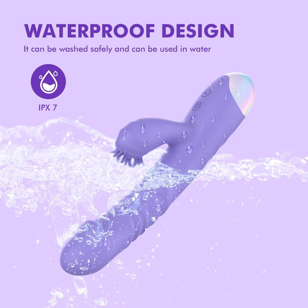 Thrusting Dildo Vibrator Adult Toys for Women - Sex Toys Dildos Rabbit G Spot Vibrator with 3 Fast Thrusting & 10 Vibration Modes, Silicone Clitoral Stimulator Adult Sex Toy for Women Couple image number 5