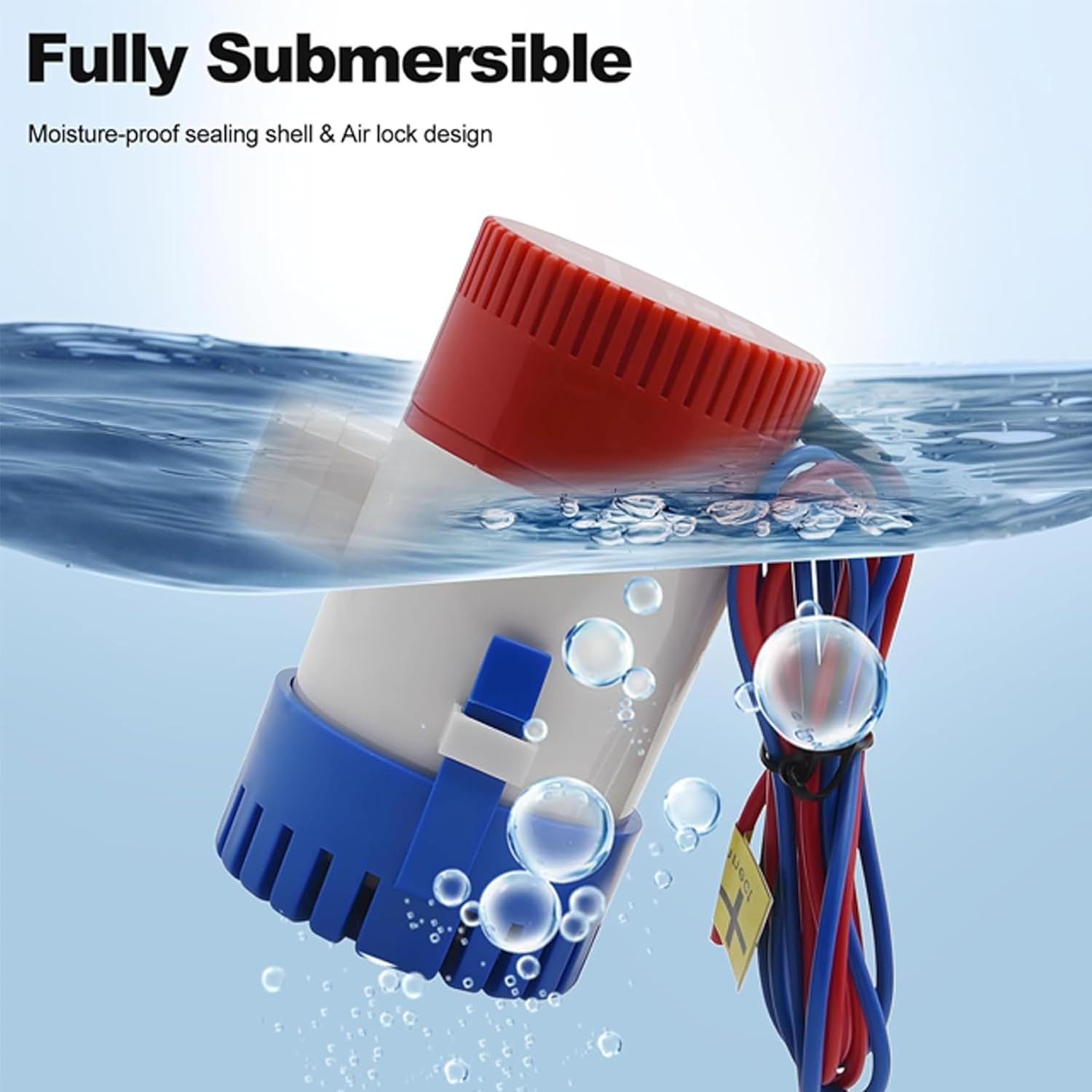 Bilge Pump Kit,Submersible Boat Bilge Water Pump 12V 1100Gph with 6FT PVC Bilge Pump Hose,2 Clamps,Thru-Hull Fitting,For Ponds,Pools,Spas Silent,Boat Caravan RV Submersible image number 5