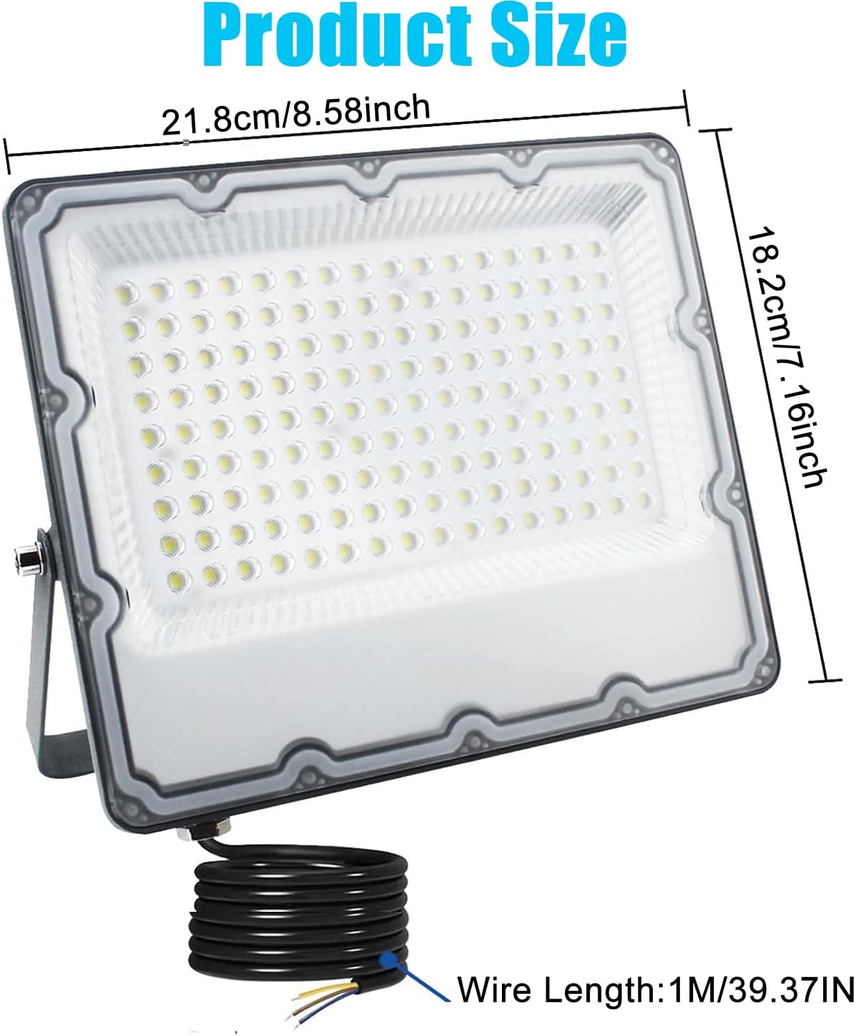 LED Flood Light Outdoor 100W, CREATESTAR LED Floodlights 6500K Daylight White Security Lights IP66 Waterproof Led Spot Light Work Light for Yard, Garage, Garden, Park, Playground, Parking Lot image number 6