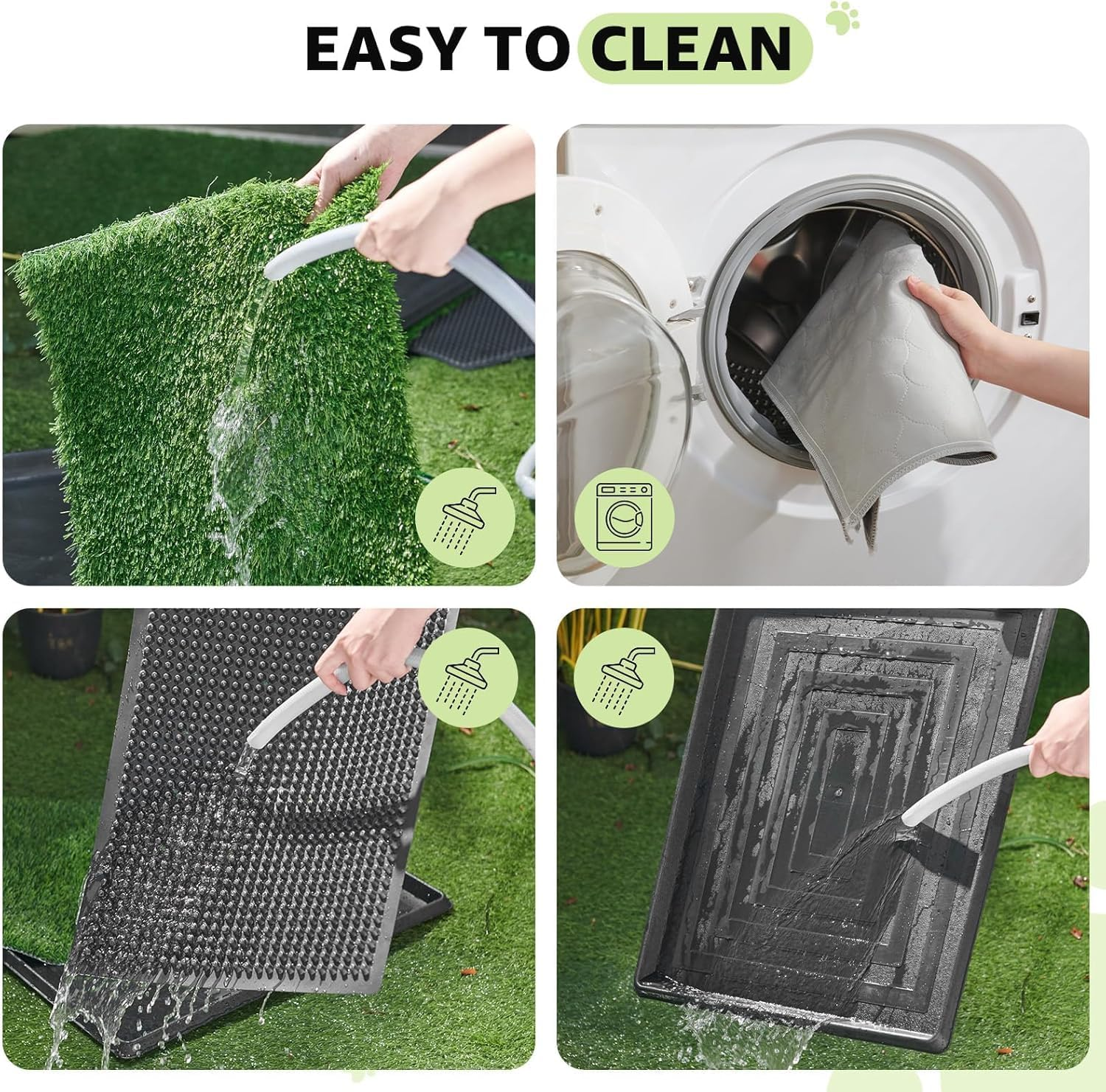 Dog Grass Pad with Tray - Dog Litter Box with 2 Artificial Grass Pads +​Highly Absorbent Puppy Pad- Potty Tray for Balcony Apartment Indoor Outdoor Use - 50.8 X 76.2 Cm image number 2