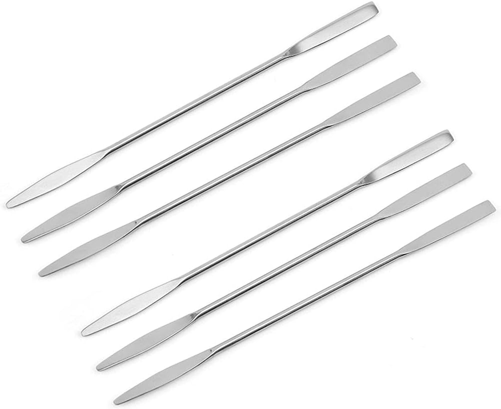 6 Pcs Stainless Steel Makeup Spatula Stir Tool Double Head Cosmetics Mixer image number 3