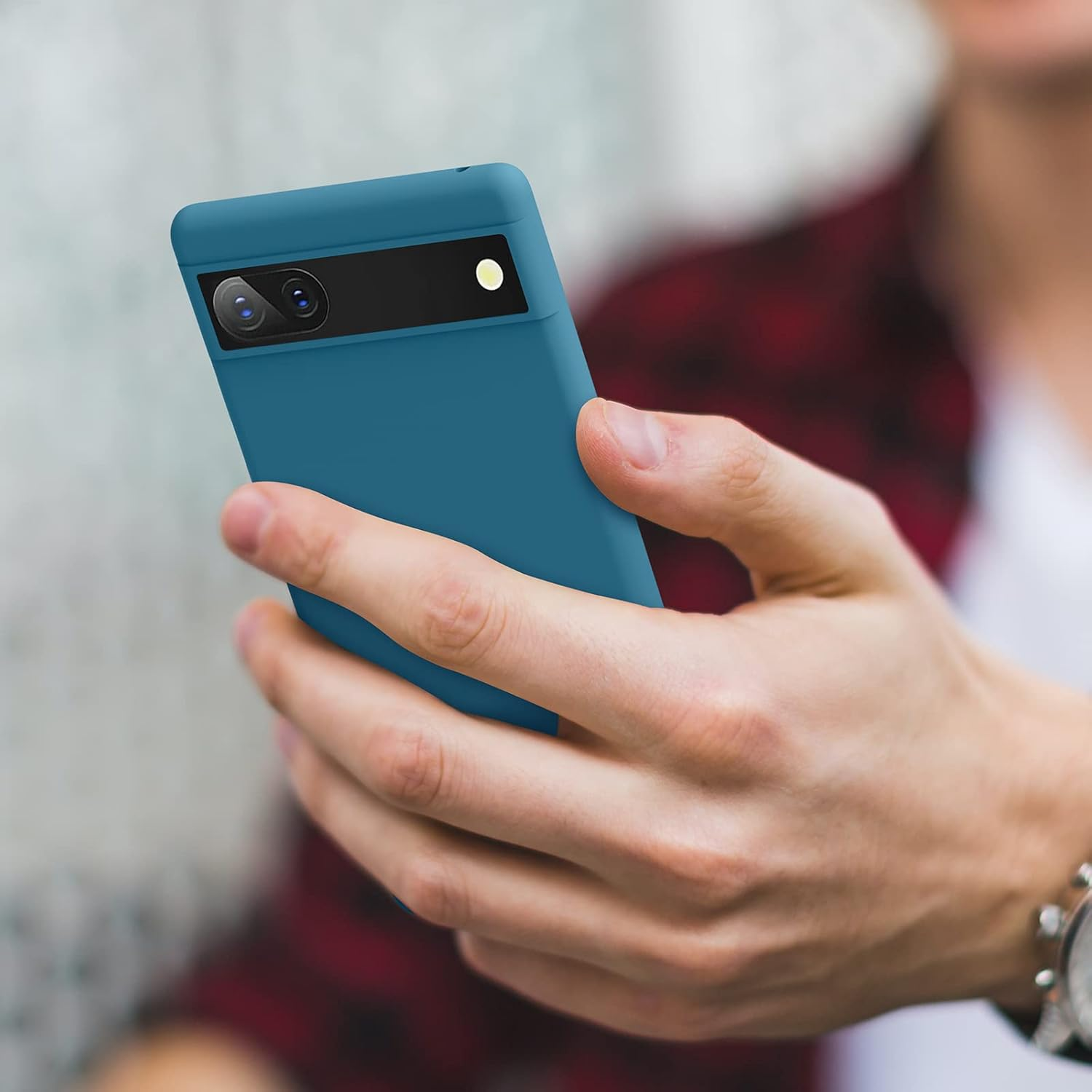 Soft Silicone Case for Google Pixel 6A Case(2022), Flexible Premium Rubber Full Body Protection Dust-Proof Shockproof Scratch Resistant Wireless Charging for Pixel 6A 5G Cover - Black image number 5