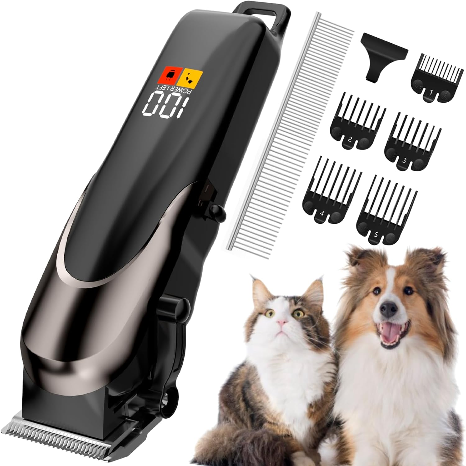 ACE2ACE Dog Clippers, Professional Pet Clippers for Dogs, Rechargeable Cordless Low Noise Grooming Razor Perfect for Thick/Heavy Coats image number 1
