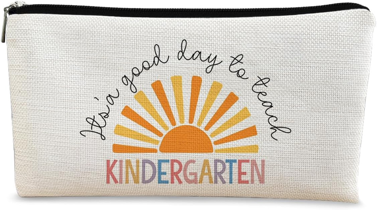 BARPERY Teacher Gifts Makeup Bag, Must Haves Boho Sunshine Teacher Survival Kit Bag Cosmetic Bag,Birthday Gifts for Kindergarten Teacher, Teacher Graduation Gifts, Teacher B - Beige image number 6