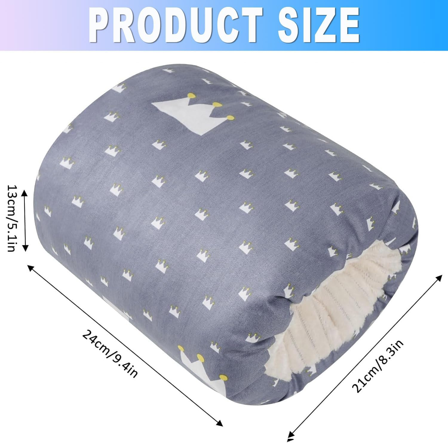 IONPSHG Breastfeeding Arm Pillow Removablesoft Cotton Bottle Nursing Arm Pillows Portable and Washable Ergonomic Nursing Essentials for Bottle Feeding Head Support Cushion Thickened (Grey) image number 4