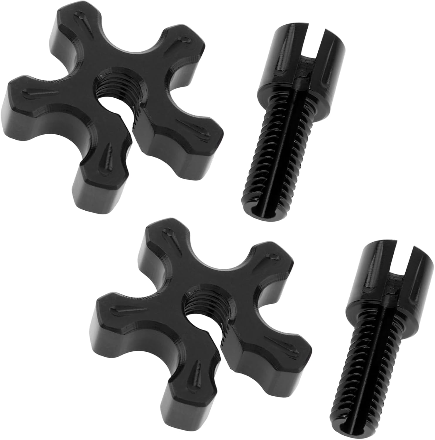 Windance 2 Pack M8 Clutch Cable Adjustment Screws, Motorcycle Brake Wire Adjuster, CNC Aluminum Slotted Screws Fit for AR125LC / EN500 / GPX250 ATC UTV Sport Bike (Black)