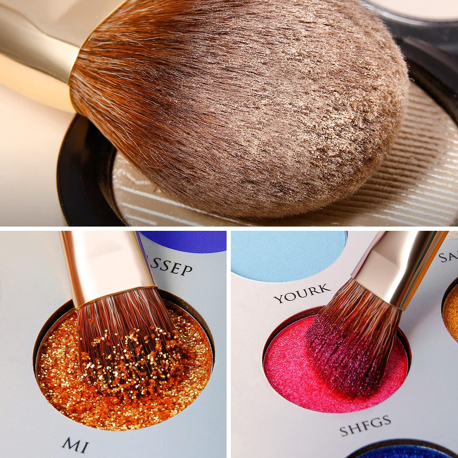 Ducare Makeup Brushes 9Pcs Makeup Brush Set with Bag Premium Synthetic Kabuki Foundation Eyeshadows Brushes Blending Face Powder Blush Concealers Eye Shadows Make up Kit - Red image number 5