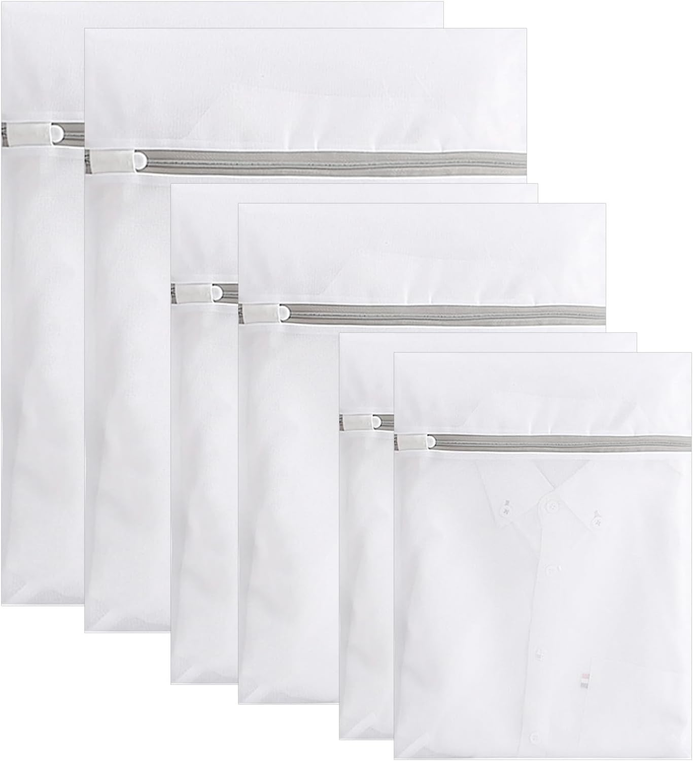 Travel Essentials - Premium Mesh Laundry Bags with Sturdy Zipper for Delicates, Durable Washing Machine Bags, 2 Large, 2 Medium, 2 Small - Protect Bras, Lingerie & Delicate Fabrics(6 Pack) image number 3