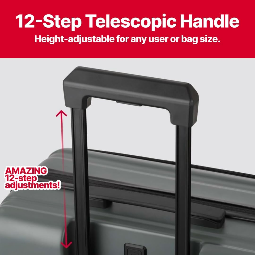 LEGEND WALKER LW 5524 Hardshell Expansion Front-Openning, USB Port,Cup-Holder Spinner Luggage, White, 26 Inch, Central Hardside Expandable Luggage with Spinner Wheels image number 5