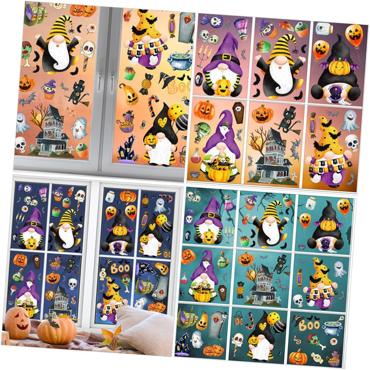 Spooky Halloween Pumpkin Gnome Sticker Pack 9 Pieces Wall Decals for Indoor Decor image number 5