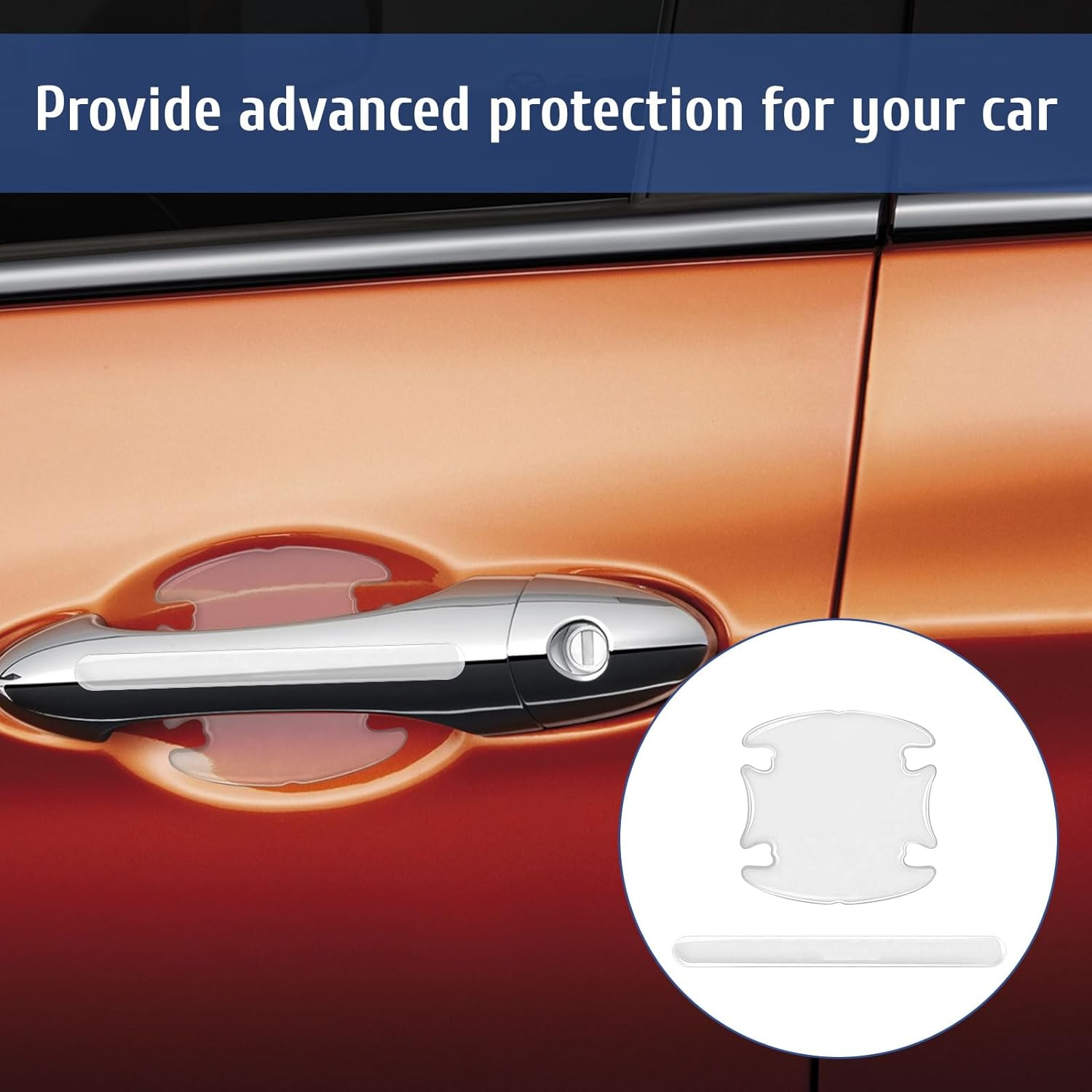 8 Pcs Car Door Handle Protector, Invisible Car Door Edge Protector, Film Waterproof Scratch Resistant Stickers, Auto Paint Protection for Dents & Daily Wear, Compatible with Nearly All Models image number 2