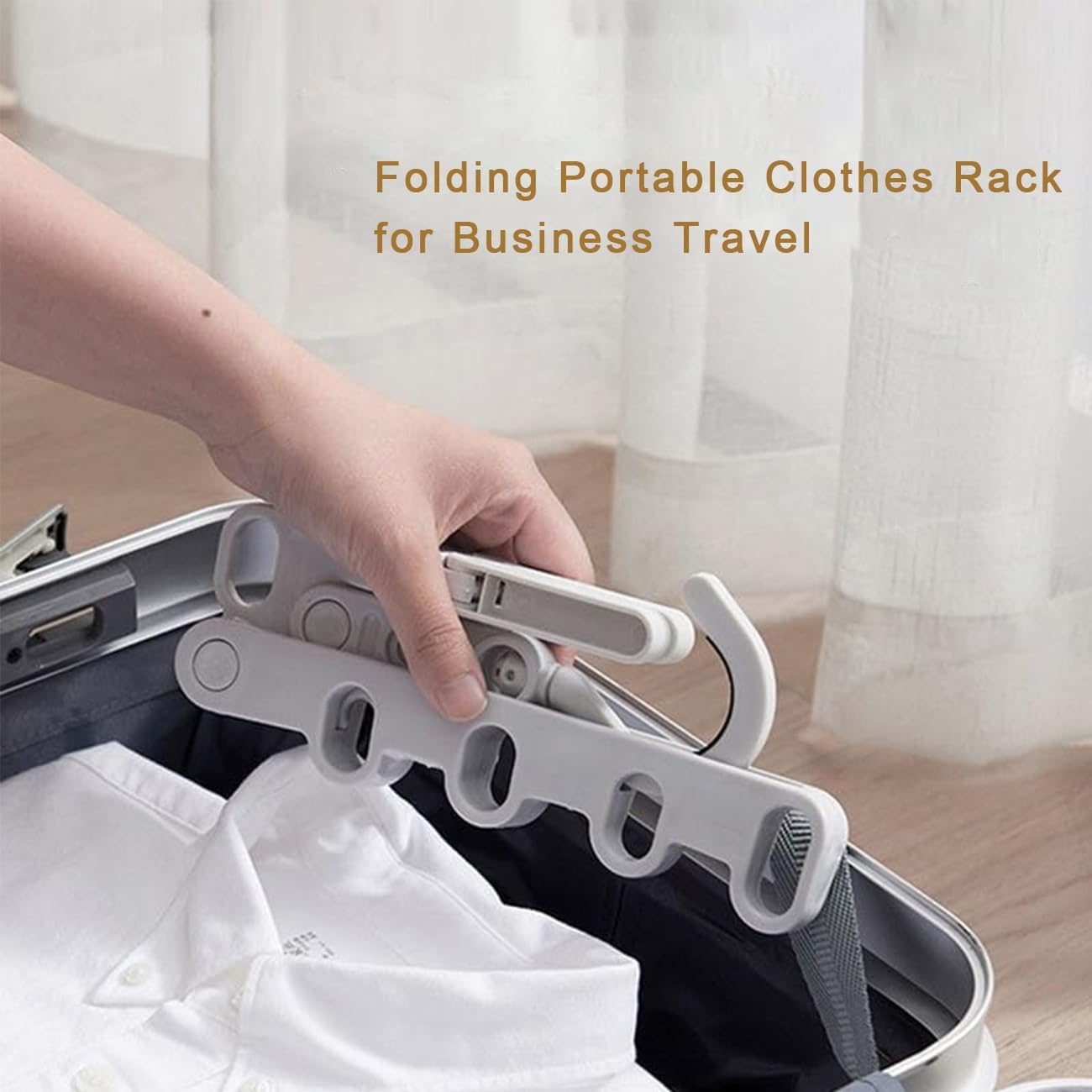 3 Pack Folding Travel Clothes Drying Rack - Multi-Functional Hanging Hangers Portable Indoor/Outdoor Laundry Drying Rack for Travel, Hotel, Apartment, Business Trips, and Home Use (Grey) image number 1
