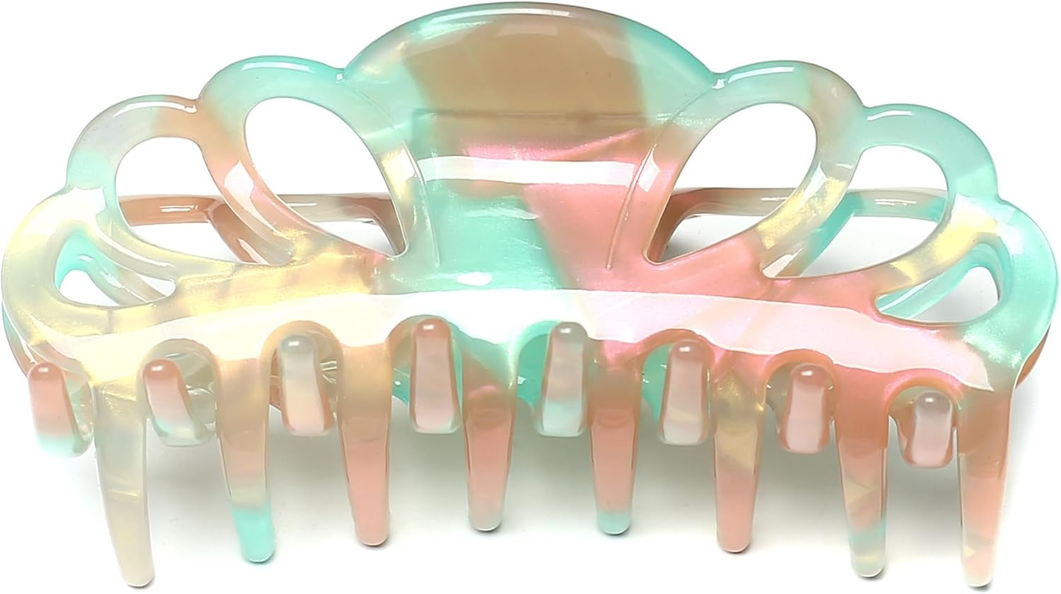 Qingoo Large Celluloseaceta Green Hair Clip 1 Piece Hair Clip Women'S Female Hair Accessories Beautiful Headpiece Exquisite Elegant Hair Accessory 10 Cm Aurora Green