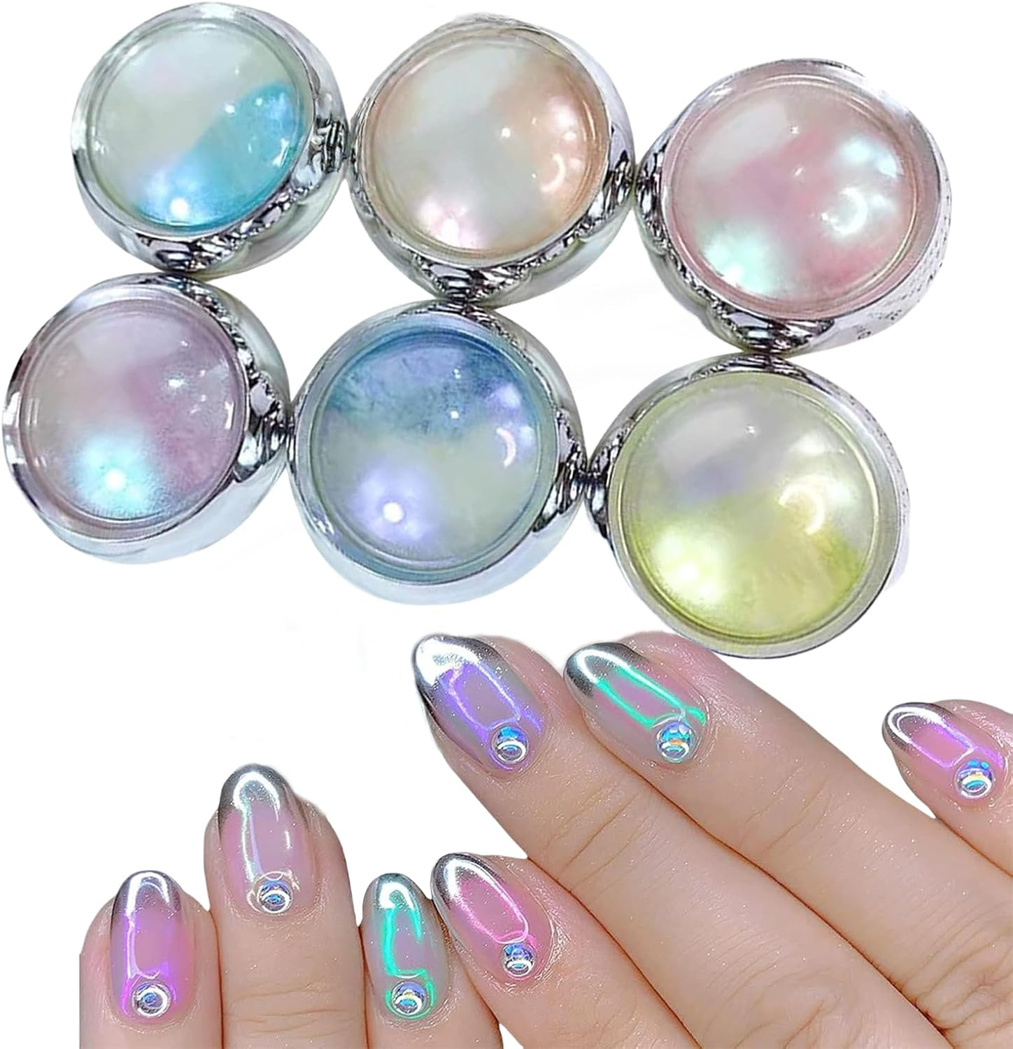 Rylaxzon Chrome Nail Powder - Nail Chrome Art Decoration for Women with Mirror Effect and Iridescent Glitter image number 6