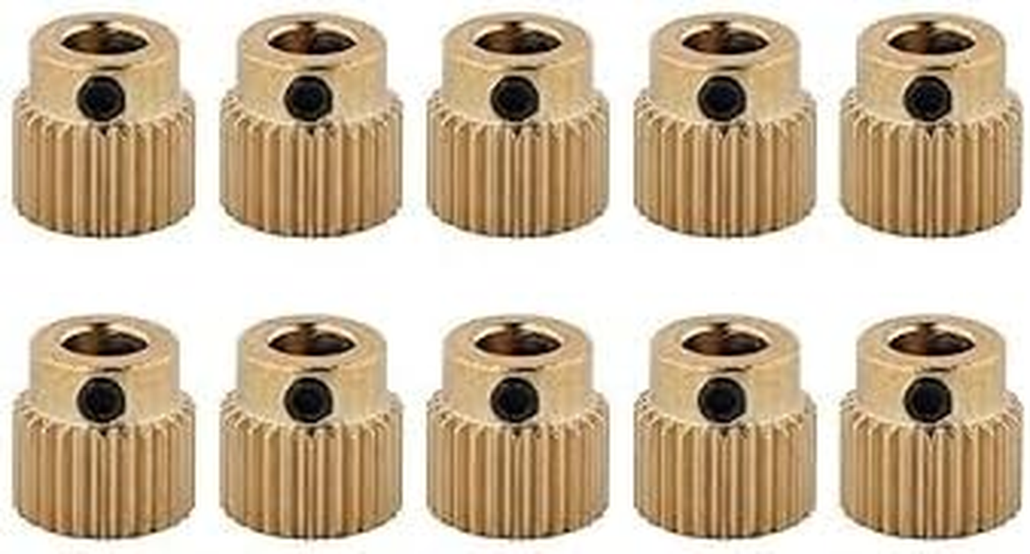 10Pcs 40 Teeth Brass Drive Gear, High Strength & High Bearing Capacity Extruder Gear, 3D Printer Accessories for MK7 MK8 Extruder (26 Teeth)