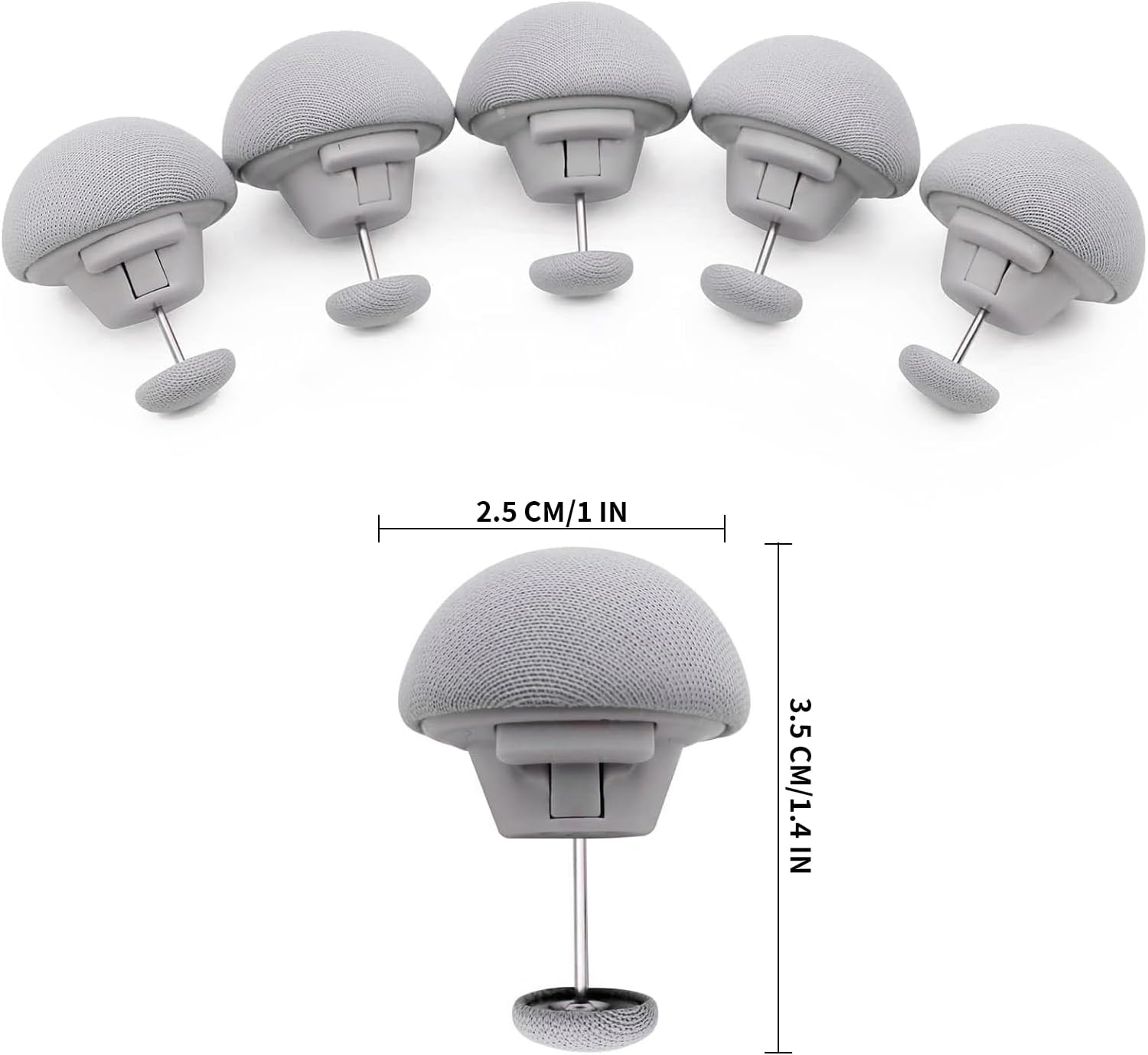 Zalizr 16 PCS Duvet Cover Holding Clips, Mushroom Duvet Pins, Non-Slip Duvet Fasteners for Bed Sheets, Quilts, Cushions & Curtains (2.5 X 3.5 CM/1 X 1.4 In), Grey image number 2