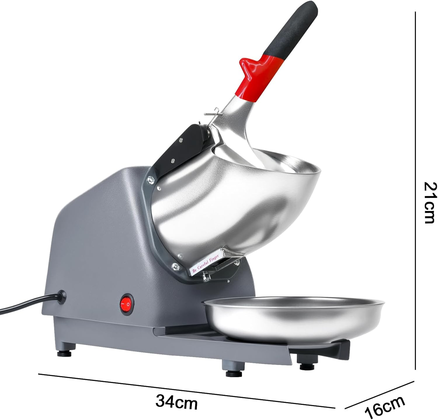 Advwin Shaved Ice Maker, 300W Electric Ice Crusher Stainless Steel Shaving Blade, (65Kg/Hr, 1400Rpm), Suitable for Home and Commercial Use image number 2