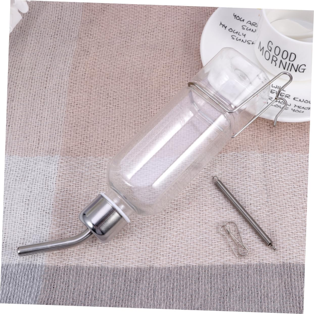 Liyquint Guinea Pig Water Bottle No Drip, 350Ml Plastic Small Animal Cage Water Dispenser for Rabbits, Chinchillas, Ferrets - Leak-Proof Hanging Drinking Bottle for Pet Cages (1) image number 6