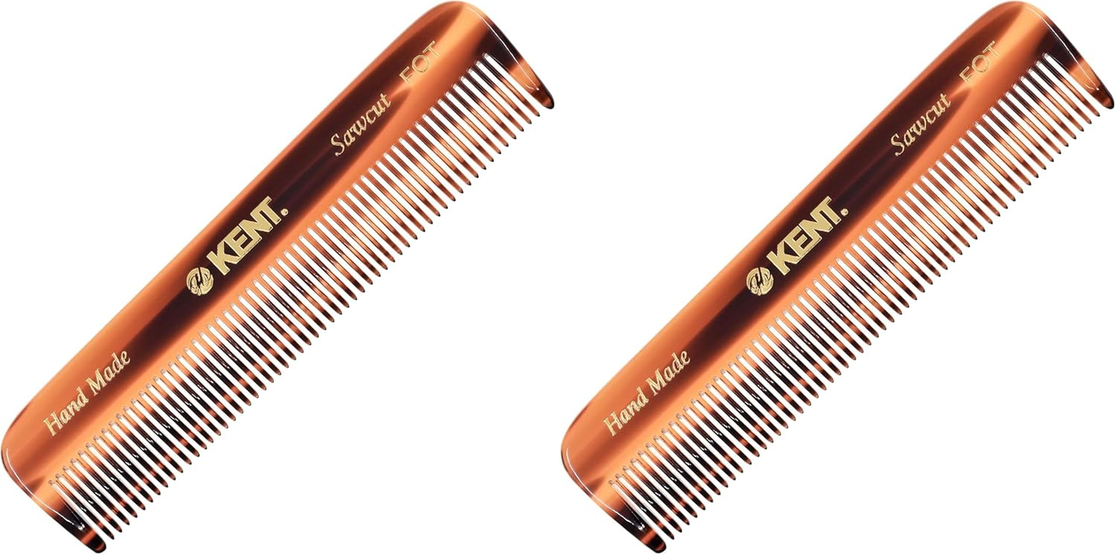 Kent FOT 4 1/2" 112Mm Handmade All Fine Pocket Comb for Styling Medium or Fine Hair (FOT 2-Pack)