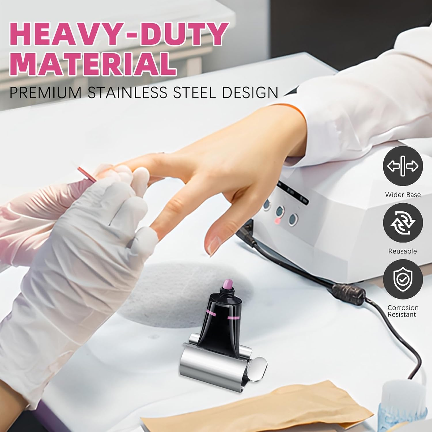 Toothpaste Squeezer | Tube Wringer for Hand Cream,Manual Toothpaste Dispenser Rollers, Stainless Steel Paste Wringer for Paint Cream Cosmetic image number 6