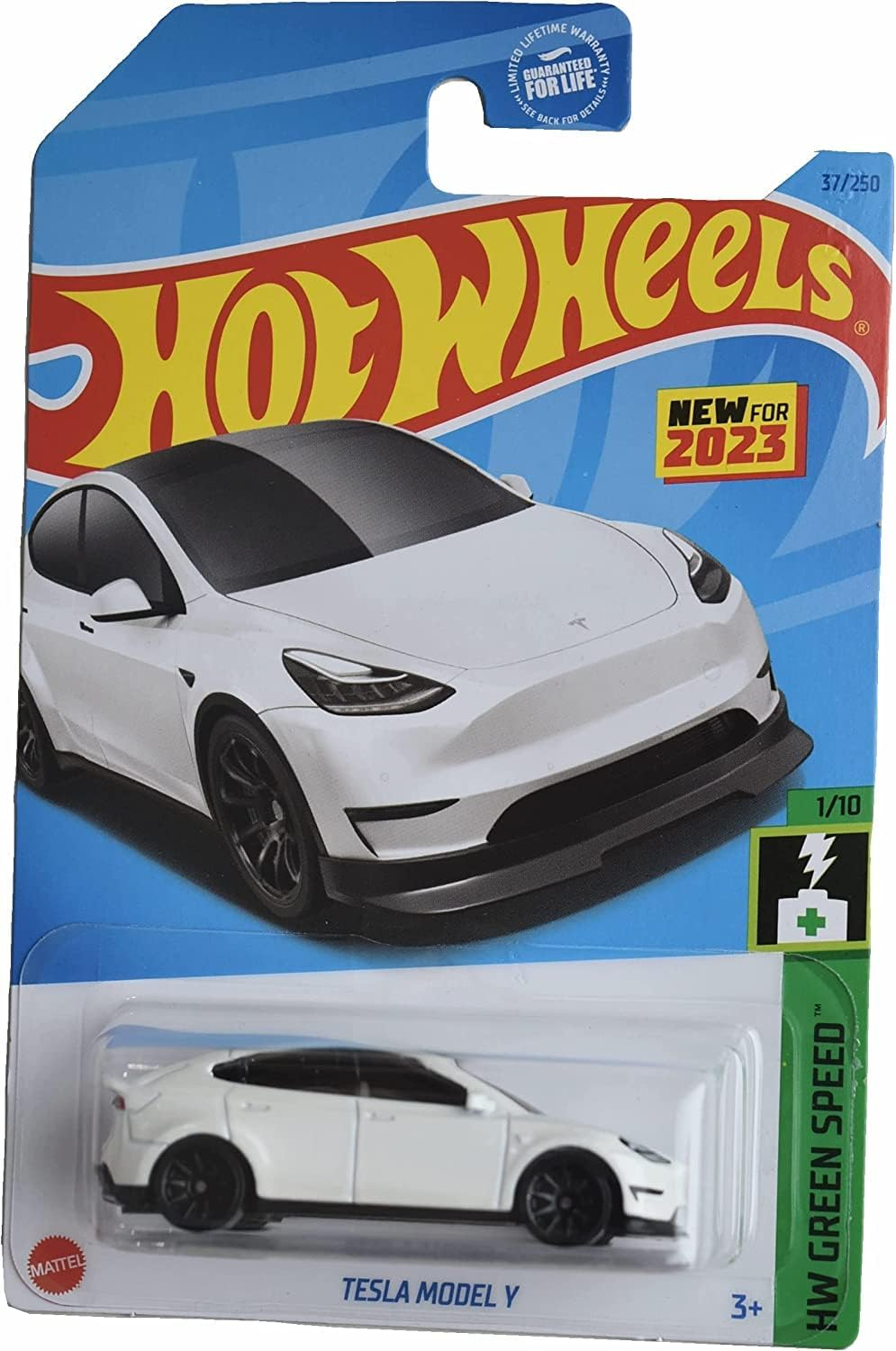 Hot Wheels - Tesla Model Y - White - HW Green Speed - 2023 - Mint/Nrmint Ships Bubble Wrapped in a Box