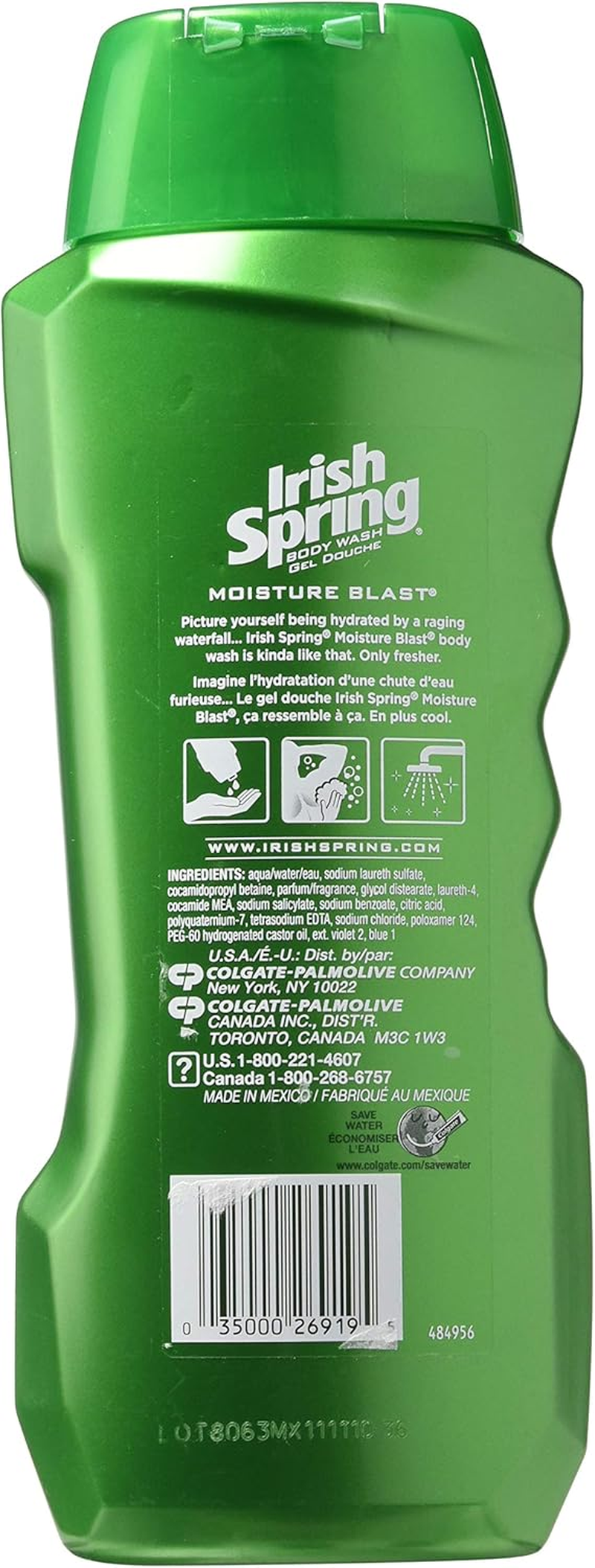 Irish Spring Body Wash, Moisture Blast 530Ml (Pack of 4) image number 2