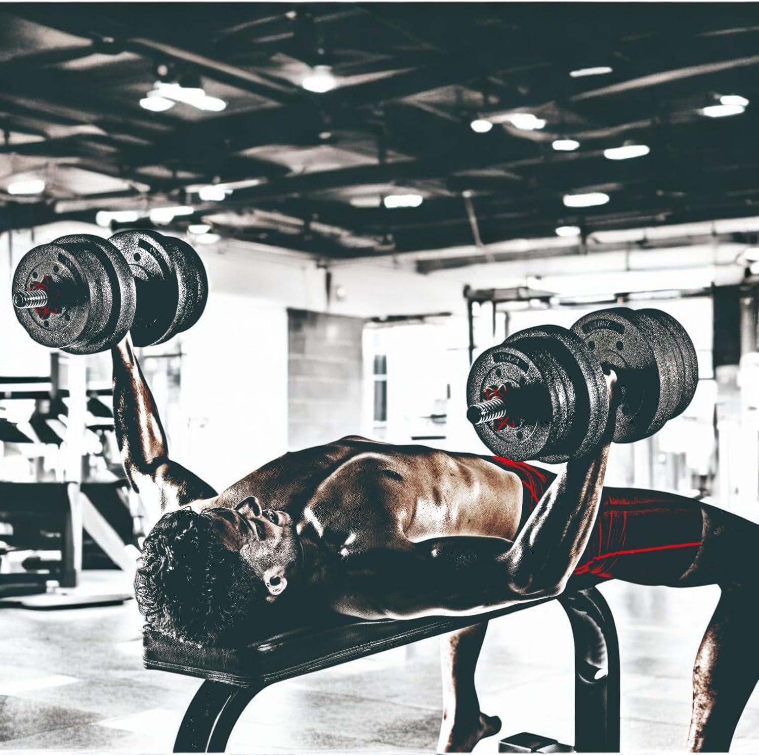 La-Vie Mega Dumbbells, 22.0 Lbs (10 Kg), 44.1 Lbs (20 Kg), Variable Dumbbell Set, Muscle Training, Training image number 1