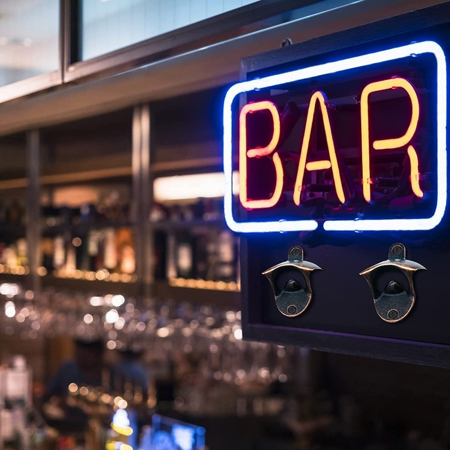 Wall Mounted Vintage Beer Bottle Opener, 2Pcs Metal Cocktail Wine Openers with Screws image number 3