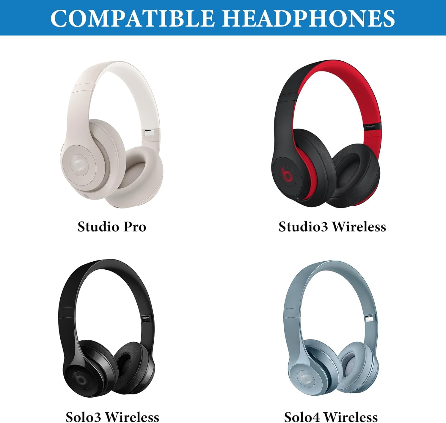 Geekria Audio Cable Compatible with Beats Studio Pro, Solo 4, Solo 3, Solo 2, Solo, Studio 3, Studio 2, Studio, Pro, Mixr Headphones Cable, 1/8" (3.5Mm) to 3.5Mm Replacement Stereo Cord (4Ft/1.2M)